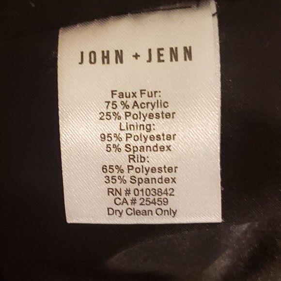 John + Jenn Black Faux Fur Bomber Jacket Mixed Texture Small - Picture 11 of 11